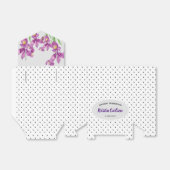 水彩パープルアイリスと白黒水玉模様 フェイバーボックス (折り畳みなし)