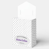 水彩パープルアイリスと白黒水玉模様 フェイバーボックス (オープン)