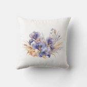 水彩パープルアイリスブーケ クッション (裏面)