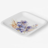 水彩パープルアイリスブーケ ペーパープレート (傾斜あり)