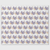 水彩パープルアイリスブーケ ラッピングペーパー (フラット)