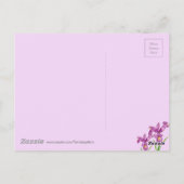 水彩パープルアイリス白黒ストライプパターン ポストカード (裏面)