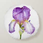 水彩パープルアイリス～シックフローララウンドピロー ラウンドクッション (裏面)