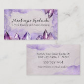 水彩パープルアメジスト結晶 名刺 (正面/裏面)