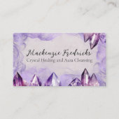 水彩パープルアメジスト結晶 名刺 (正面)