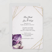 水彩パープルアメジスト モダン 招待状 (正面/裏面)