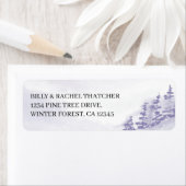 水彩パープルウィンタースノーフォレスト ラベル (インサイチュ)