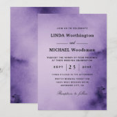 水彩パープルウォッシュの結婚式招待状 招待状 (正面/裏面)