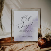 水彩パープルオスナップ結婚のハッシュタグ記号 ポスター