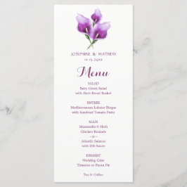 水彩パープルカラリリーフローラ結婚のメニュー メニュー