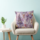 水彩パープルクリスマスモチーフ クッション (椅子)