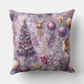 水彩パープルクリスマスモチーフ クッション (裏面)