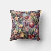 水彩パープルクリスマスモチーフ クッション (裏面)