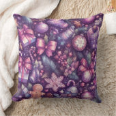 水彩パープルクリスマスモチーフ クッション (ブランケット)