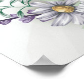 水彩パープルグレーフローラ歓迎ポスター ポスター (角)