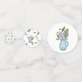 水彩パープルスイートピーの花 コンフェッティ (裏面)