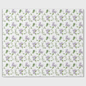 水彩パープルスイートピーの花 ラッピングペーパー (フラット)
