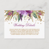 水彩パープルスパークリングアメシストの結婚式詳細 エンクロージャーカード (正面)