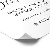 水彩パープルセルフィーステーション ハッシュタグサイン ポスター (角)