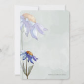 水彩パープルデイジーセージ素朴グリーン結婚ズ 招待状 (裏面)