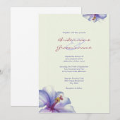 水彩パープルハイビスカスウェディング招待状 招待状 (正面/裏面)