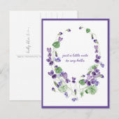 水彩パープルバイオレットの花輪を想ってるよ ポ ポストカード (正面/裏面)