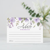 水彩パープルバイオレットフローラブライダルシャワー アドバイスカード (スタンド正面)