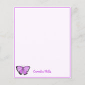 水彩パープルバタフライパーソナライズされた名 (正面)