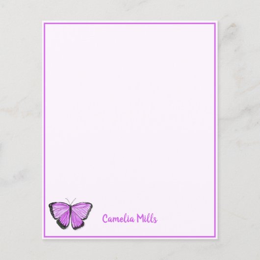 水彩パープルバタフライパーソナライズされた名 (正面)