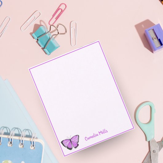 水彩パープルバタフライパーソナライズされた名