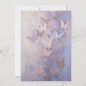 水彩パープルバタフライブライダルシャワー 招待状 (裏面)