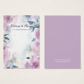 水彩パープルバラ背景イヤリングカード (正面&裏面)