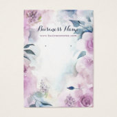 水彩パープルバラ背景イヤリングカード (正面)