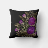 水彩パープルバラ クッション (裏面)