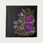 水彩パープルバラ タペストリー (正面)