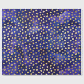 水彩パープルパターン(金ゴールド水玉模様) ラッピングペーパー (フラット)