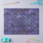 水彩パープルパターン(金ゴールド水玉模様) 薄葉紙 (クラフト)