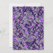 水彩パープルピンクのワイルドフローラブライダルシャワー 招待状 (裏面)