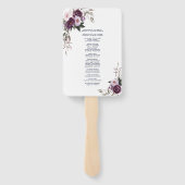 水彩パープルピンクの花結婚式 プログラム ハンドファン (裏面)