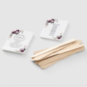 水彩パープルピンクの花結婚式 プログラム ハンドファン (組立なし)