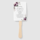 水彩パープルピンクの花結婚式 プログラム ハンドファン (正面)