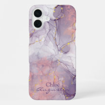 水彩パープルピンクアルコールインク金ゴールドグリッターC