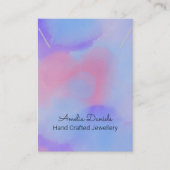 水彩パープルピンクネックレスペンダントディスプレイ 名刺 (正面)