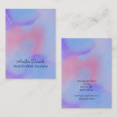 水彩パープルピンクネックレスペンダントディスプレイ 名刺 (正面/裏面)