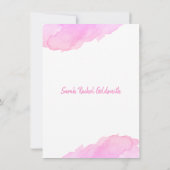 水彩パープルピンクピーチスターバルミツワー 招待状 (裏面)