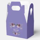 水彩パープルピンクフローラ結婚ズ フェイバーボックス (オープン)