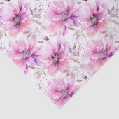 水彩パープルピンク花春模様 薄葉紙 (詳細)