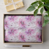 水彩パープルピンク花春模様 薄葉紙 (ギフト)