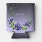 水彩パープルフラワーズクーラーボックス 缶クーラー (正面)