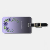 水彩パープルフラワーズラゲッジタグ ラゲッジタグ (正面横)